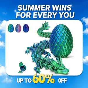 【Summer Wins】Easter Basket Stuffers,12 Inch 3D Printed Dragon Surprise Egg, Executive Dragon Fidget Desk Toys Decorative Easter Egg Fillers Easter Gifts for Boys Kids Home Decor