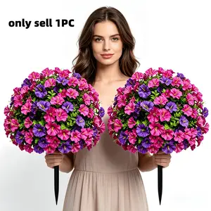 1pc Artificial Flower Bellflower Ground Stake with Peg, Garden Decoration, Realistic Greenery, Morning Glory Plant Ornament, Garden Ornaments