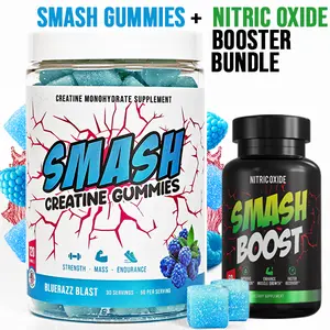 Smash Boost Nitric Oxide Capsules X Smash Creatine Gummies Bundle - Supports Respiratory Function & Overall Vitality, Essential Supplement for Healthcare - Vitamin