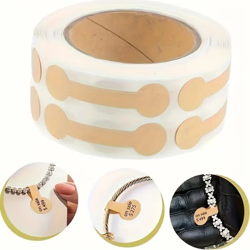 "Smooth Writing" 500-Piece Self-Adhesive Jewelry Price Tags For Small Business - Blank Sticky Labels For Rings, Necklaces, Earrings, Adhesive Stickers