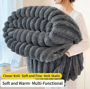 Throw Blanket, Ultra Soft Flannel Plush Fleece Blanket, Warm Cozy Lightweight All-Season Blanket for Adults, Women, Men & Kids, Sofa Couch Bed Blanket for Bedroom, Living Room, Office, Dorm, Travel & Camping, New Year Holiday Gift