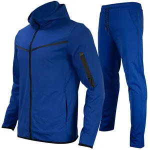 Men's 2-Piece Fleece Zip Hoodie & Jogger Tracksuit Set, Athletic Activewear Tracksuits for Gym, Fitness Suit