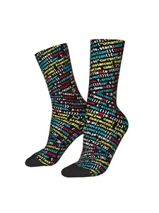 Men' Linux & Python Coding-Themed Full-Body Print Sock - Tech Gift for Programmers, Casual Wear for Conventions & Daily Use -