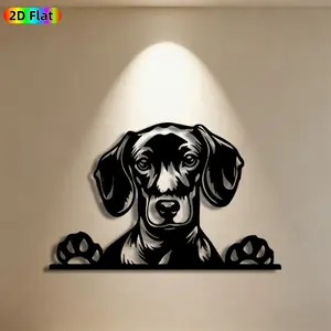 1pc Dachshund Metal Wall Art, Charming Dachshund Statue Mural, Ideal Gift for New Year, Easter, Dog Decor Enthusiasts, Weather-Resistant Metal Wall Decor Wall Sculptures, Perfect for Indoor Wall & Outdoor Fence, Pet Lovers