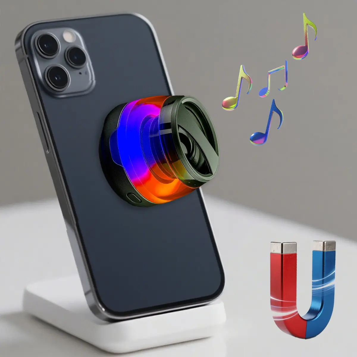 Compact  Bluetooth Speaker with Loud Volume, RGB Colorful Lights, Portable Rechargeable Audio for Travel, Desktop Gaming & Easter Gifts