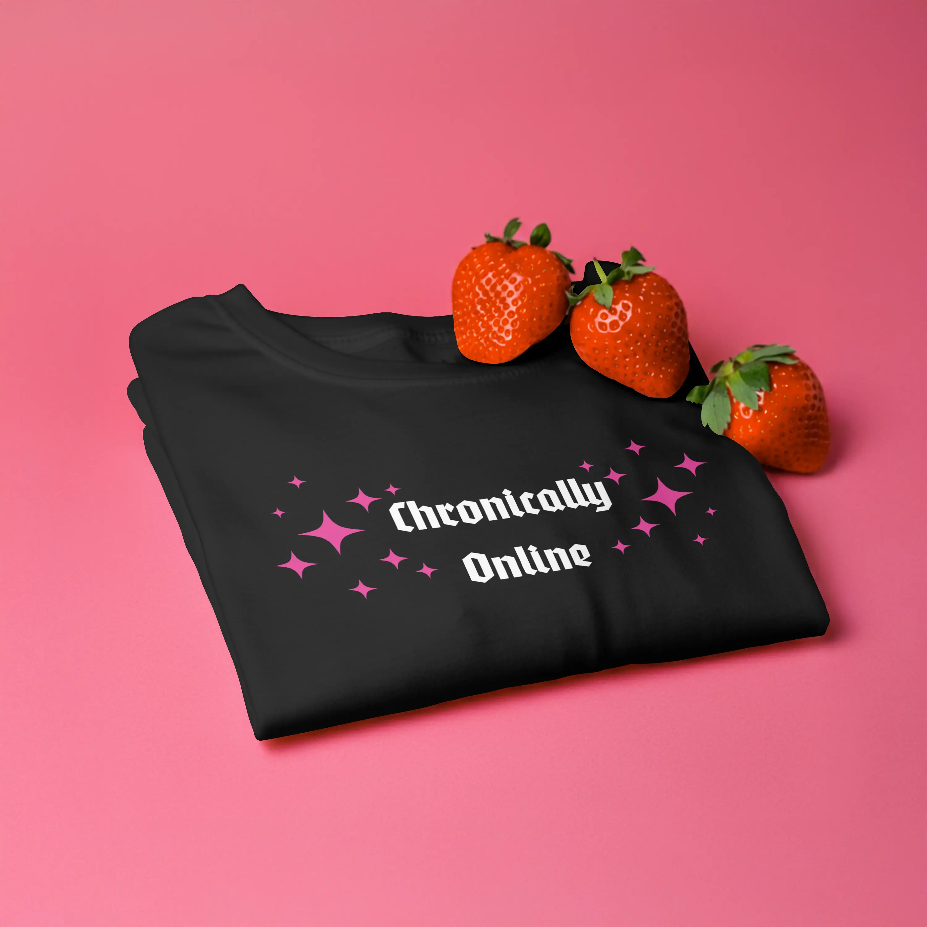 Unisex Embroidered T-Shirt Chronically Online - For Men & Women, Wear, Digital Lifestyle Statement casual cotton top