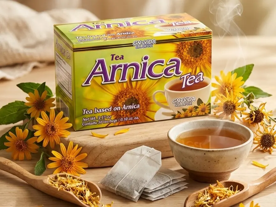 GN+VIDA Arnica Herbal Tea | 30 Premium Tea Bags for Traditional Golden Herb Wellness