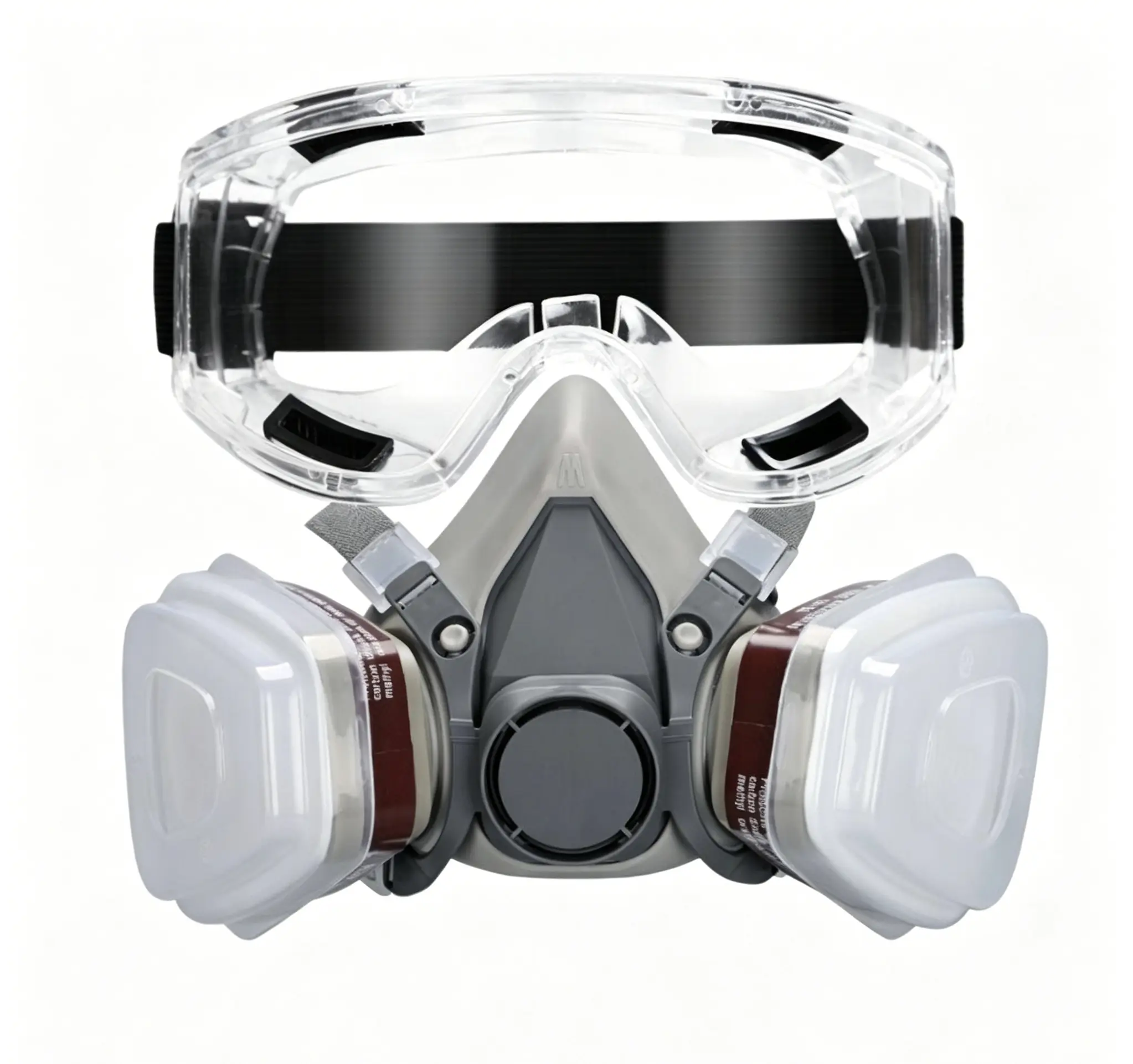 Integrated respirator mask with eye protection, reusable anti-dust gas mask for spray painting, sanding, and woodworking projects