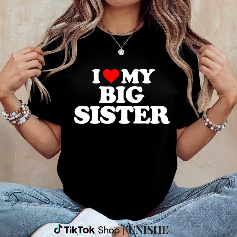 Soft Cotton I Love Heart My Big Sister Tee