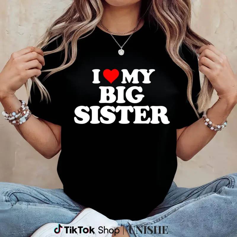 Soft Cotton I Love Heart My Big Sister Tee