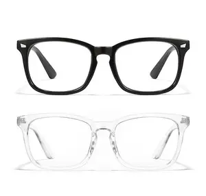 2026 Computer Square-framed Glasses for Men Women Clear Gaming Blue Light Protection Non-prescription Eyewear Comfortable Daily Wear
