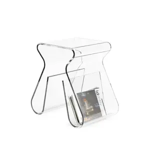 Magino Stool | Modern Acrylic Stool to Elevate Your Living Space Side Table Magazine Rack