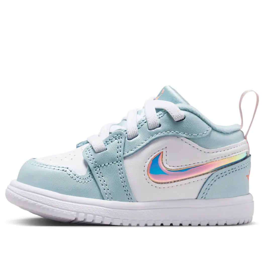 Kids' Jordan 1 Low Alt 'Ocean Bliss White' (TD/PS) Low Top Basketball Shoes - Lace-Up, Clean Lines, Rubber Sole, Casual Wear, All Seasons, Child Sizes (1.5y,10c,11c), Sports Performance Footwear