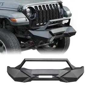 SAVEYOUR X Style Front Bumper with Winch Plate for Wrangler JK 2007-2017 Heavy Duty Black Manganese Steel Corrosion Resistant Off-Road Protection