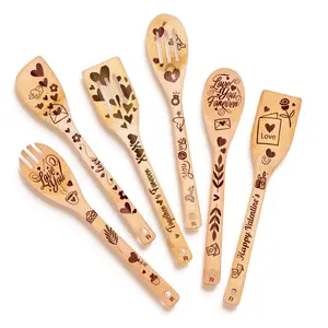 Riveira 6-piece Wooden Spoons For Cooking Christmas Gifts for Women , Unique Valentines Day Gifts For Her, Valentines Day Gifts For Women, Gifts for Mom