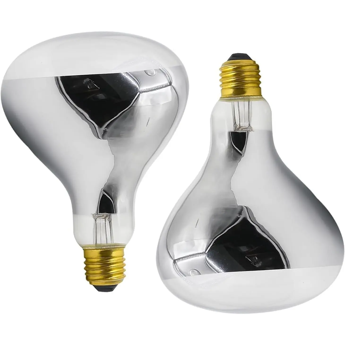 250 Watt R40 Clear Heat Lamp Bulb – Infrared Flood Reflector Light, Incandescent Spotlight for Food Warmer, Brooder, Chicken Coop, Pet Heating, Bathroom, Light Therapy – E26 Base (2, Clear)
