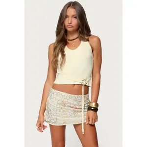 Kez Belted Knit Halter Top