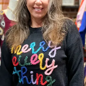 Merry everything black sweater