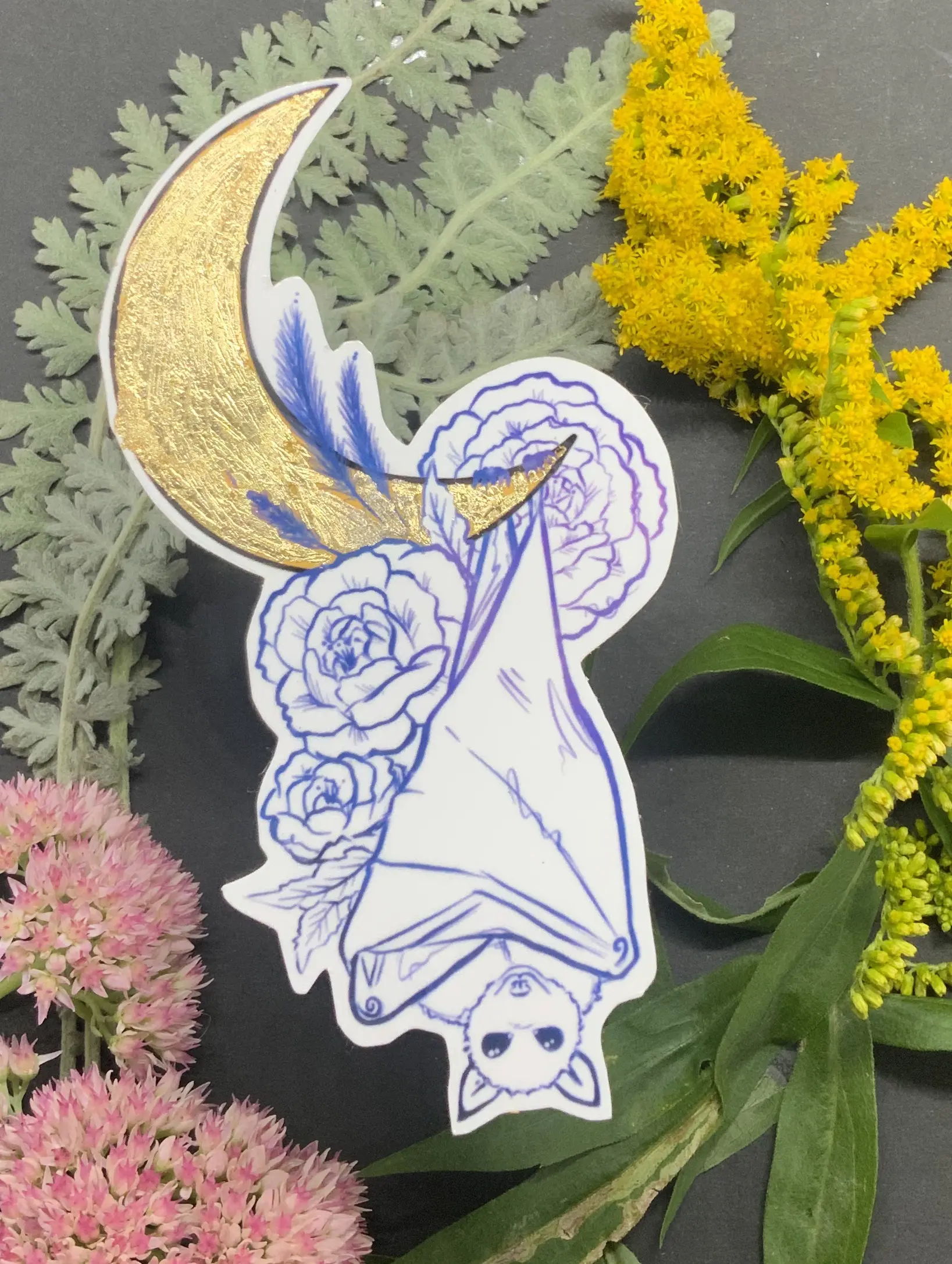 Bat Moon-Gold Leaf Sticker