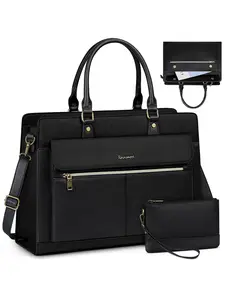 Women's Business Computer Bag, Fashionable Solid Color Handbag with Detachable Shoulder Strap, Waterproof Pu Briefcase, Computer Bag for Work & Daily Used
