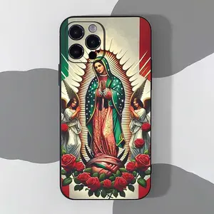 Guadalupe Pattern Cellphone Case, Anti-drop Shockproof Phone Protective Cover, Phone Accessory Compatible with iPhone 11 12 13 14 15 16 Series, Smartphone Protector
