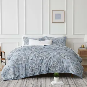 Pure Melody Quilt Bedding Set - Full/Queen Size, All Seasons Bedding Sets with Down Alternative Filling for Bedroom Linens Collection