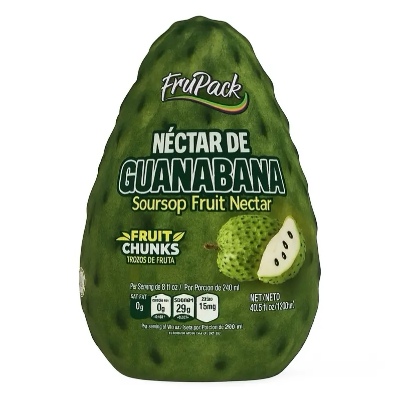 FruPack Soursop Nectar - Guanabana Fruit Nectar with Fruit Chunks - 40.5 oz