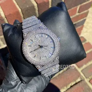 Full Iced Bling Out White Gold Plating Unisex Hip Hop Analog Watch