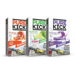 Limited Edition Energy and Hydration Powdered Drink Mix Variety Pack - Includes Pure Kick Forza Fuel Blood Orange Energy and Sonic Limeade Hydration - On-the-Go Water Enhancer - 18 Individual Serving Packets
