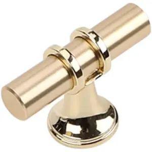 Solid Gold Euro Style Bar Handle Pull - 316-7646AQ, Single Hole, Set of 4 WISHTISY