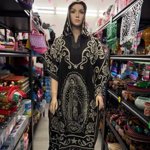 Gabanponcho Virgen Maria Tradicional Mexican Gaban  Casual Comfort poncho