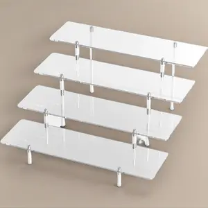 4 Tier Cupcake Stand Perfume Display Holder Figures Desktop Decoration and Organizer Showcase Toys Retail Display Rack Candy Dessert Buffet 4 Step Collection (1 PACK)