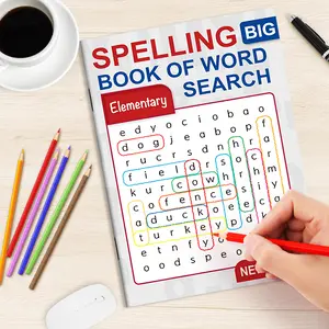English word search big book, exercise reading and spelling skills, immersive alphabet scavenger hunt, adult children's general concentration cultivation book, casual puzzle book to relieve anxiety