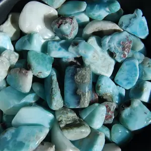 20-25pcs Genuine Larimar Crystal Tumbled Stones, XS