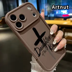 Case for  iPhone 17 Pro Max 16 Plus 15 14 13 12 11 XR Air E Royal Daughter's Cross Patterned Soft TPU Full Camera lens Protection Rugged Phone Cover for Girl