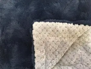 Stella Minky Blanket: Stella in Navy on Cuddle Cloud Spa Silver