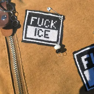 F*UCK ICE mini tapestry, patch or keychain