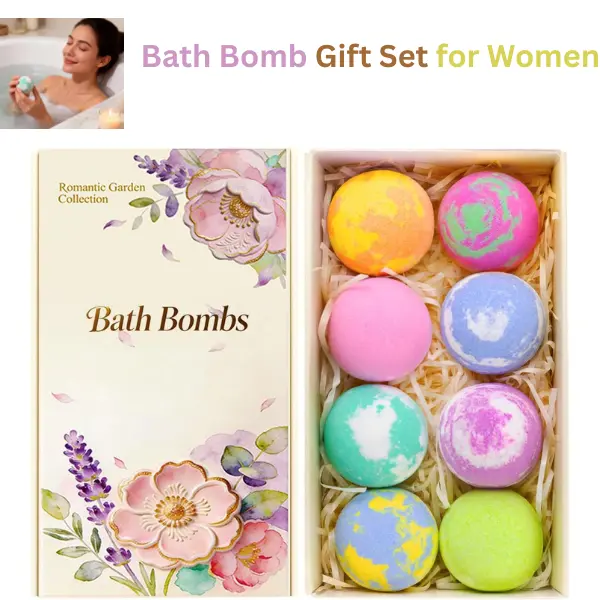 Bath Bomb Gift Set for Women, 8PCS Natural Bath Bombs with Essential Oils, Spa Self Care Relaxation Gifts for Mom Wife Girls, Birthday Mothers Day Gift Set Baby Protection