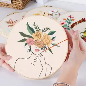3D Embroidery Starter kit with Patterns and Instructions DIY Adult Beginner Cross Stitch Kits People's Art Pattern
