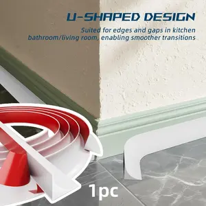 Length 2Meters Flexible L-Shaped Quarter Round, 1 Curved Surface Decoration, Curved Double-Sided Self-Adhesive, PVC Decorative Strip, Suitable for Floor Edges, Wall Corners, Stairs, Cabinets, And Bathtub Edges, Wall Edges Lines And Sealing Strips
