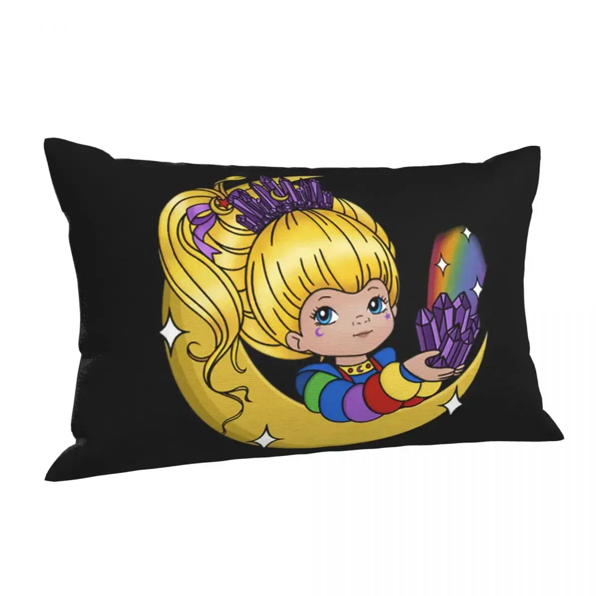 Rainbow Crystal Brite Girl Rectangle Pillowcase Cushion Cover Decor Bedroom Bed Home Comfort Throw Pillow