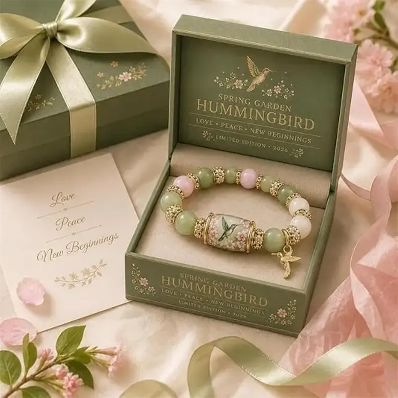 September Laurel  2026 Limited Edition Bluebird Blessings Bracelet, Inspirational Hummingbird Strength Beaded Bracelets, Spring Blessings Jewelry for Women