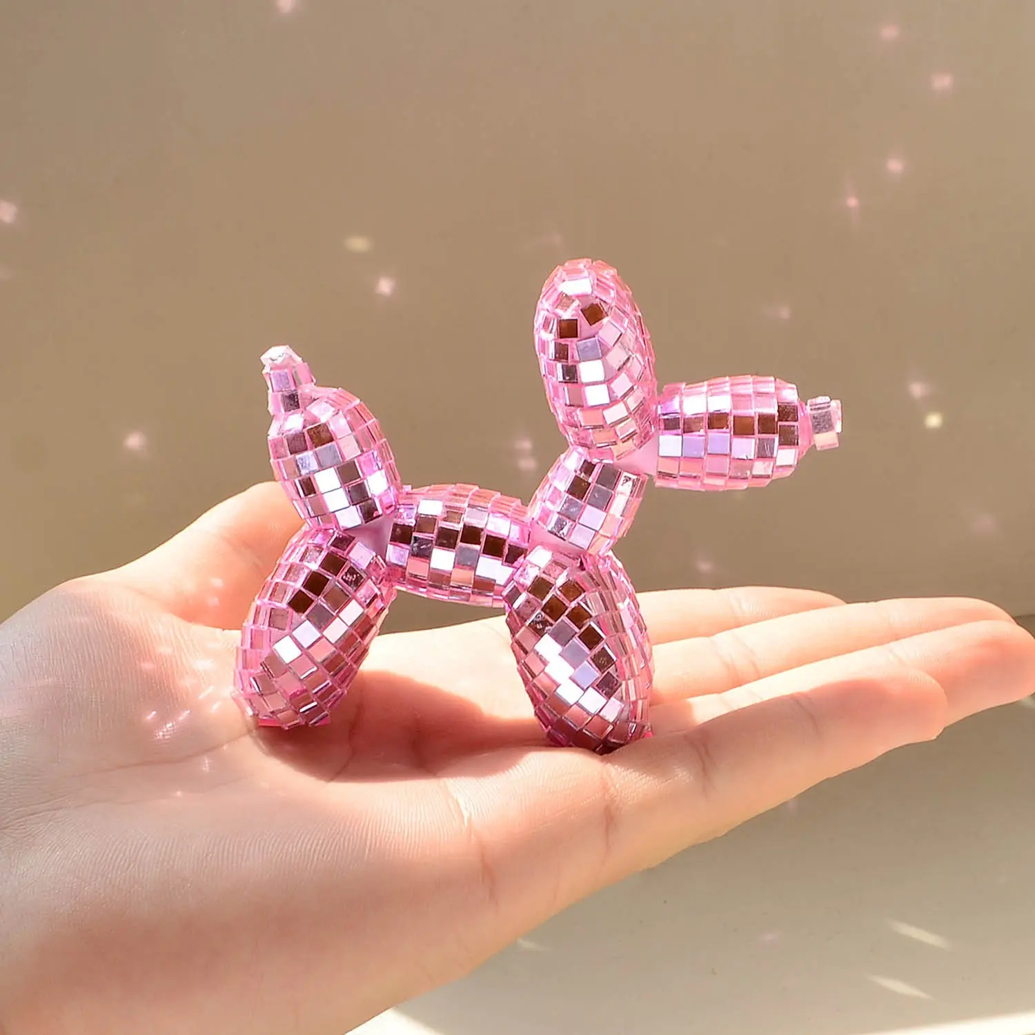 Mosaic Disco Balloon Dog Ornament, Small Modern Art Balloon Dog Figurine, Perfect Aesthetic Gift & Desk Decoration, Unique Home Decor Item