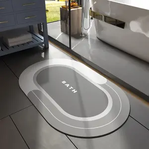 Bath Mat - Non Slip, Quick Dry, Stain Resistant Bath Mat Rug for Bathroom Floor - Easy Care Shower Rug for Outside Bathtub - 17"x27" Grey