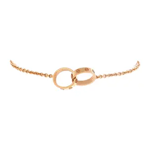 Pre-owned Cartier Love Interlocking Bracelet 18K Rose Gold by Rebag