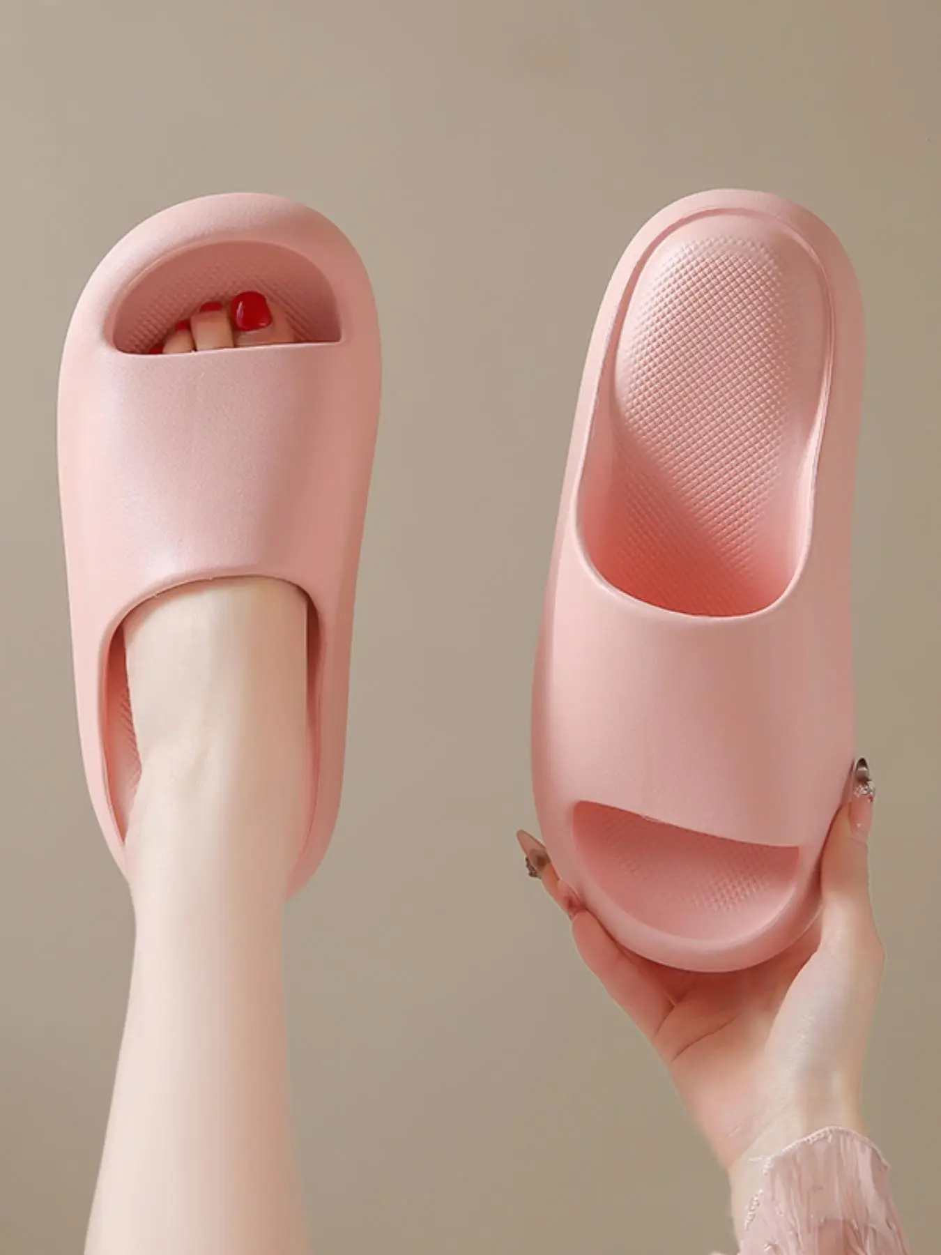 Women's Simple Plain Color Slides, Casual Soft Comfortable Home Slippers, Thick Sole Non-slip Slippers for Indoor & Outdoor Wear, Walking Shoes