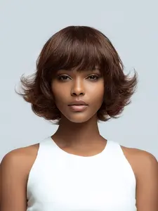 8 Inch Fashion Short Hair Wig, Glueless Bob Wigs, Real Human Hair Lace Front Wig, Suitable for Daily Wear, Stylish and Trendy Look
