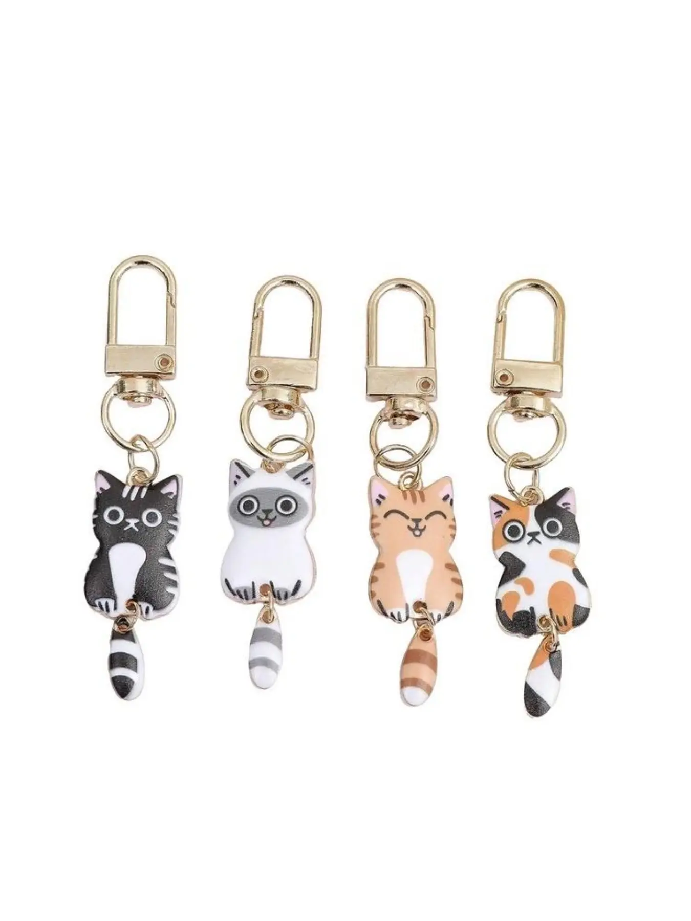 Cute Cartoon Tail Cat Keychain, Alloy Animal Print Pendant, Bag Decoration, Gift for Friends, Unique Accessory, Suitable for Wallets, Backpacks, Keychain Kawaii