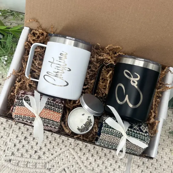 Personalized Christmas Gift Box for Couple | Custom Hygge Gift for Two | Anniversary or Thank You Gift Set for Husband and Wife