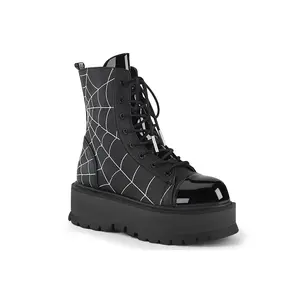 Spiderweb SLACKER-88 Boots [Black Vegan Leather]
